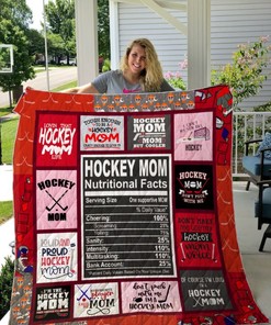 Hockey Mom Nutritional Facts Quilt Blanket Bedding Set