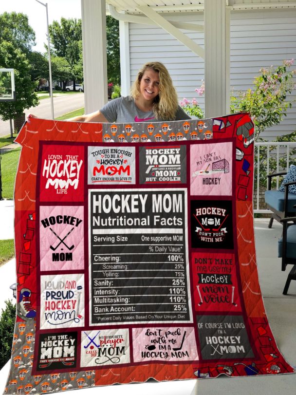 Hockey Mom Nutritional Facts Quilt Blanket Bedding Set