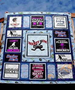 Hockey Mom Proud Quilt Blanket Bedding Set