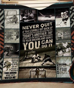 Hockey Never Quit Quilt Blanket Bedding Set for Home Décor