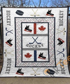 Hockey-Loving Canada Personalized Quilt Blanket Bedding Set