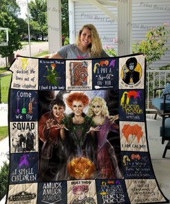Hocus Pocus Come We Fly Poster Quilt Blanket Bedding Set