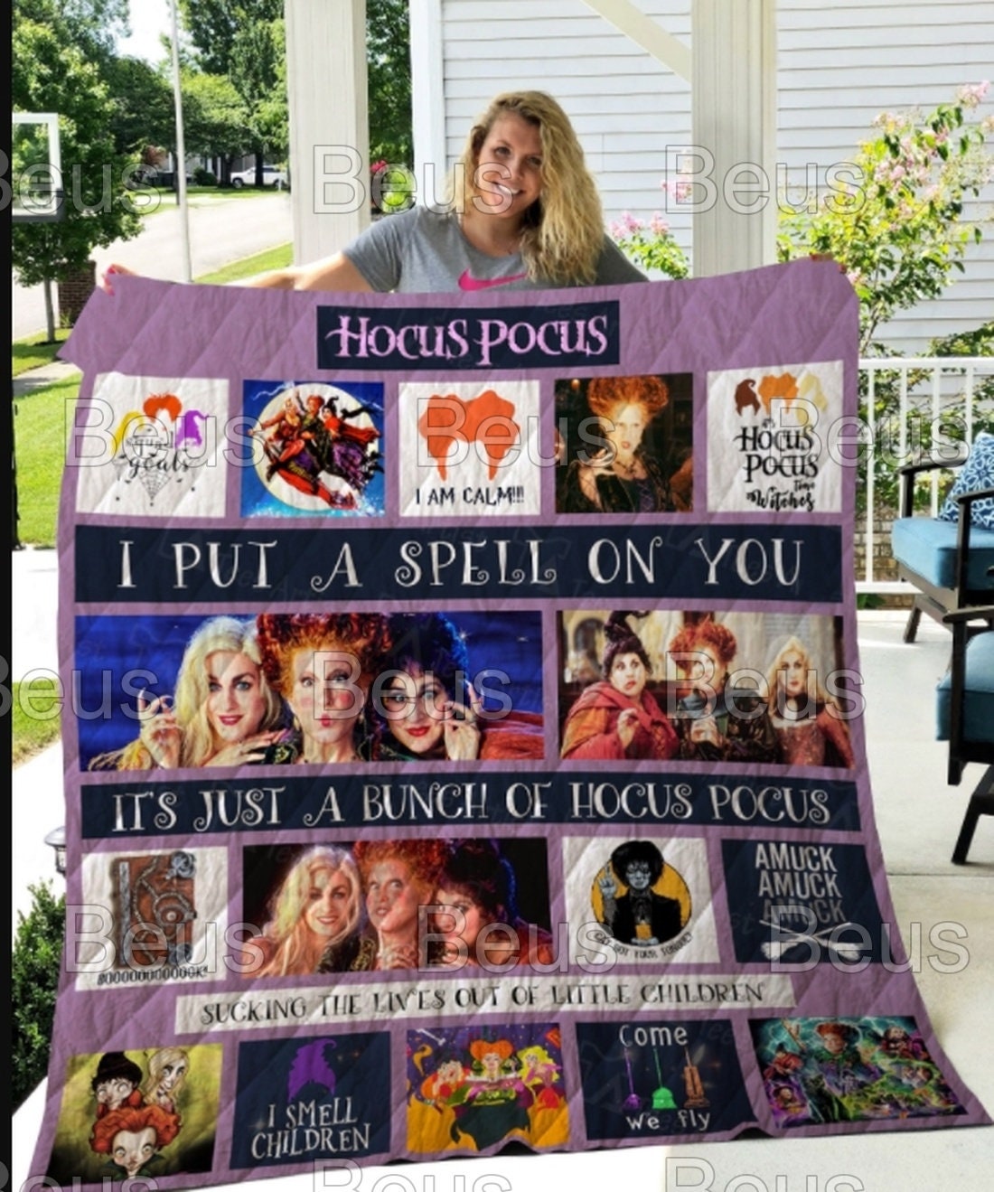 Hocus Pocus Decor Halloween Quilt Blanket Bedding Set