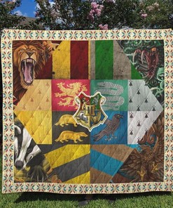 Hogwarts Logo Harry Potter 3D Quilt Blanket