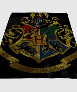 Hogwarts Logo Harry Potter Sherpa Fleece Blanket Gifts for Family, for Couple
