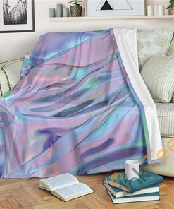 Holographic Sherpa Fleece Blanket Gifts for Family, for Couple