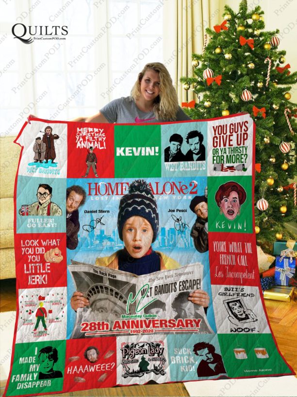 Home Alone 28th Anniversary Quotes Collected Quilt Blanket Bedding Set