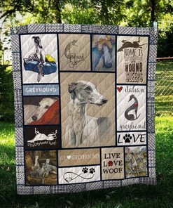 Home Is Where The Greyhound Sleeps Quilt Blanket Bedding Set
