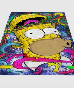 Homer Simpson Sherpa Fleece Blanket Gifts for Family, for Couple