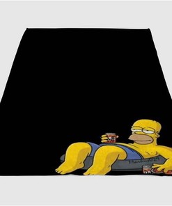 Homer Simpson Wallpaper Black Sherpa Fleece Blanket Gifts for Family, for Couple