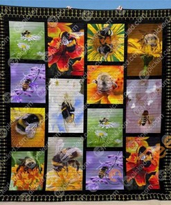 Honey Bee Quilt Blanket Bedding Set With Pilliwcase Option