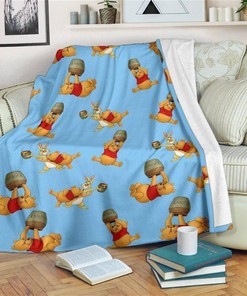 Honey Pots And Pooh Funny Sherpa Fleece Blanket Gifts for Family, for Couple