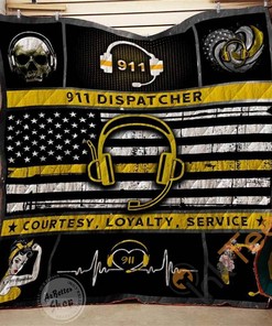 Honor 911 Dispatchers Quilt Blanket Bedding Set with 2 Pillowcases