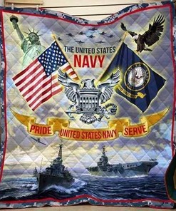 Honor And Pride: United States Navy Soldier Quilt Blanket Bedding Set with Pillowcases