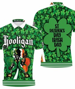 Hooligan Irish Leprechaun Saint Patrick Day 3D All Over Print Polo Shirt
