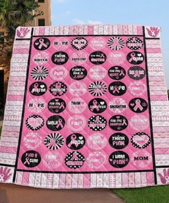 Hope And Think Pink Breast Cancer Awareness Quilt Blanket Bedding Set