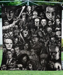Horror Halloween Characters Fabric Quilt Blanket Bedding Set