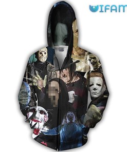 Horror Halloween Movie Unisex 3D Zip Hoodie