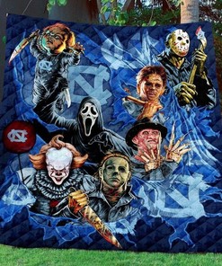 Horror Movie Characters Ncaa North Carolina Tar Heels Collection Love Quilt Blanket