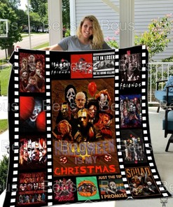 Horror Movie Characters Quilt Blanket Bedding Set Halloween Characters Quilt Blanket Bedding Set