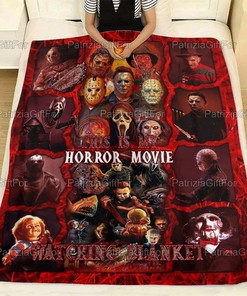 Horror Movie Halloween Fleece Blanket Gifts For Him, Mother Day Gift, Horror Movie Gifts