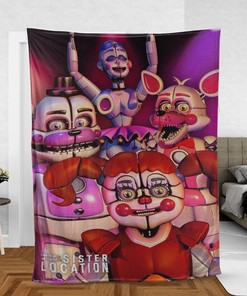 Horror Video Game Fan Gift, Five Nights At Freddy's Sister Location Comfy Throw Blanket Gift