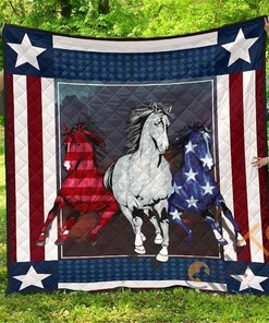 Horse American Quilt Blanket Bedding Set