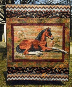 Horse Lazy Days Quilt Blanket Bedding Set