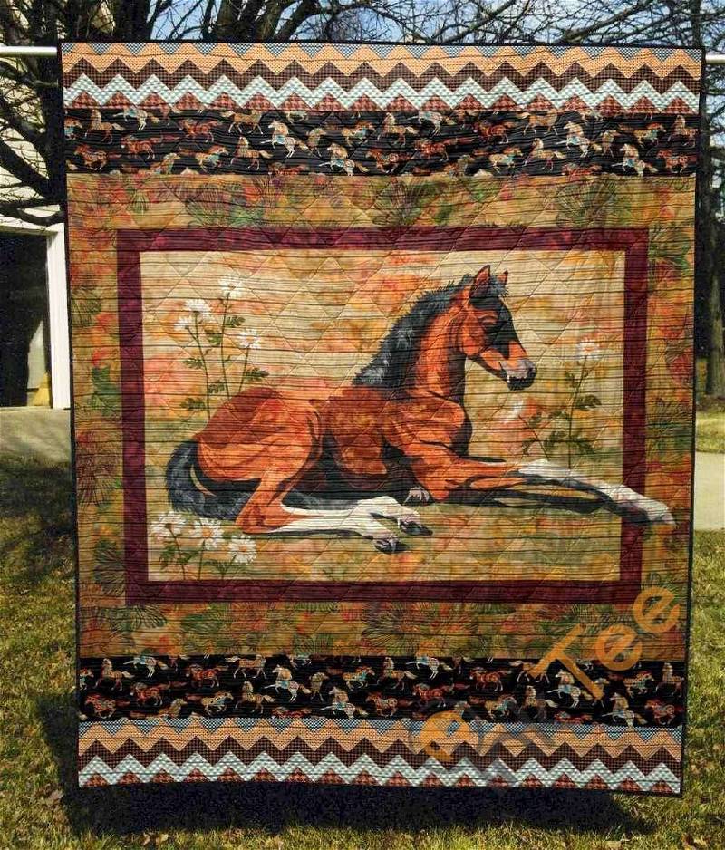 Horse Lazy Days Quilt Blanket Bedding Set
