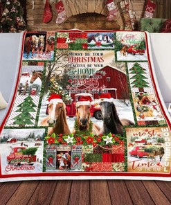 Horse Merry Be Your Christmas Peaceful Be Your Home Joyful Be Your Family Blessed Be Each One Quilt Blanket Bedding Set