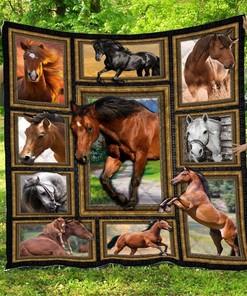 Horse Quilt Blanket Bedding Set Gifts for Horse Lovers