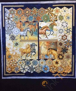 Horse Quilt Blanket Bedding Set With Pillowcase Option