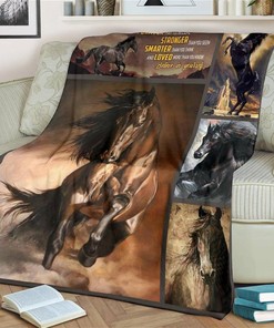 Horse Quotes Horse Lover Sherpa Fleece Blanket Gifts for Family, for Couple