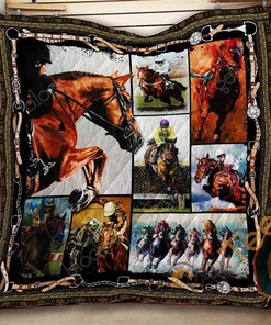 Horse Racing Quilt Blanket Bedding Set
