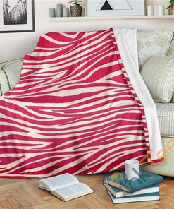 Hot Pink Zebra Pattern Sherpa Fleece Blanket Gifts for Family, for Couple