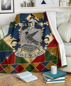House Badge Ravenclaw Harry Potter Fleece Blanket Gift For Fan, Quilt Blanket Bedding Set Gift