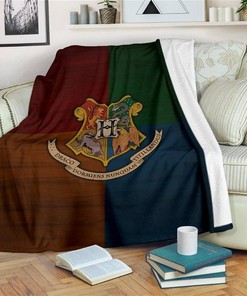 House Badges Hogwarts Harry Potter Sherpa Fleece Blanket Gifts for Family, for Couple