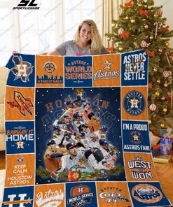 Houston Astros Christmas Tree Sport Quilt Blanket Bedding Set