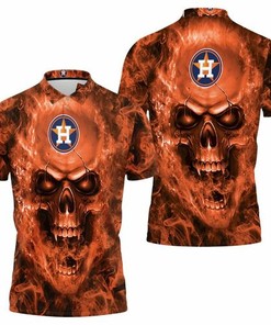 Houston Astros Mlb Fans Skull 3D All Over Print Polo Shirt