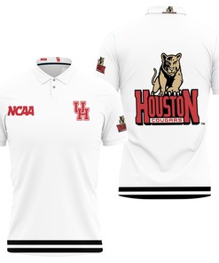 Houston Cougars Ncaa Classic White With Mascot Logo Gift For Houston Cougars Fans 3D All Over Print Polo Shirt