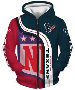 Houston Texans 3D Hoodie Pullover Zip Hoodie Nfl for Fans
