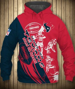 Houston Texans Hoodie 3D Cartoon Player Cute Zip Hoodie