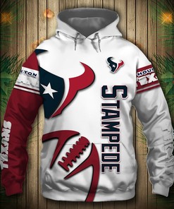 Houston Texans Hoodie 3D Graphic Balls Zip Hoodie Pullover