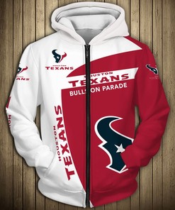 Houston Texans Hoodie 3D Zip Hoodie Pullover Gift for Fans