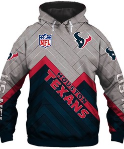 Houston Texans Hoodie 3D Zip Hoodie Pullover Size S-5Xl
