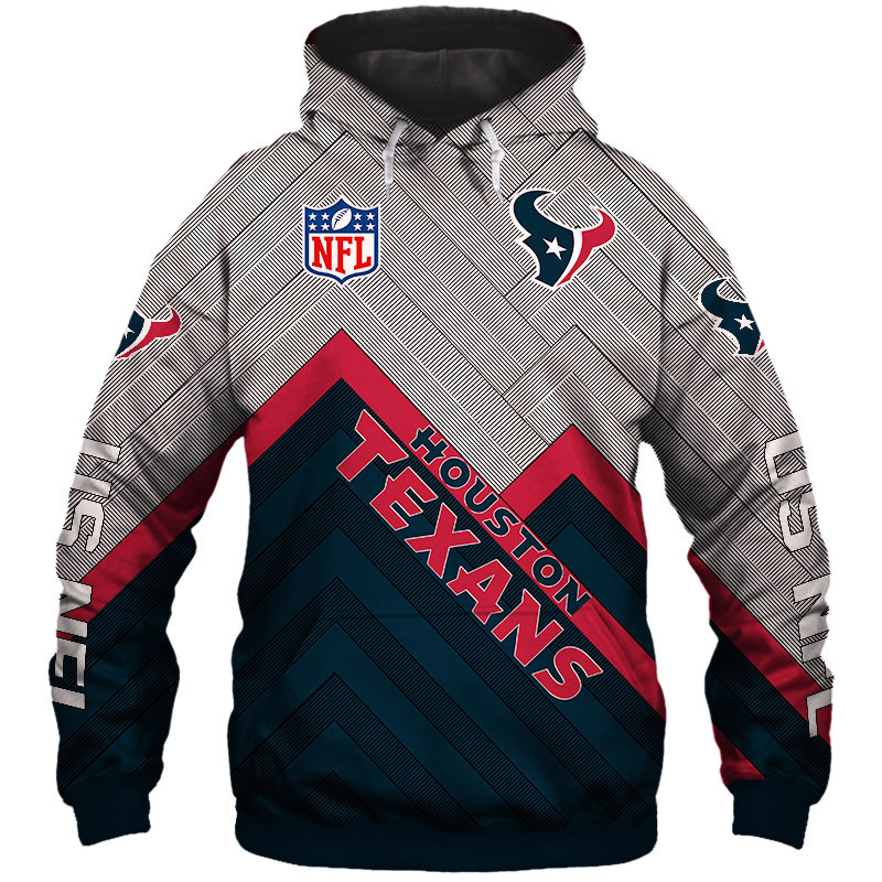 Houston Texans Hoodie 3D Zip Hoodie Pullover Size S-5Xl