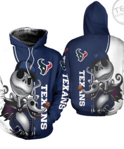 Houston Texans Jack Skellington And Zero 3D Hoodie
