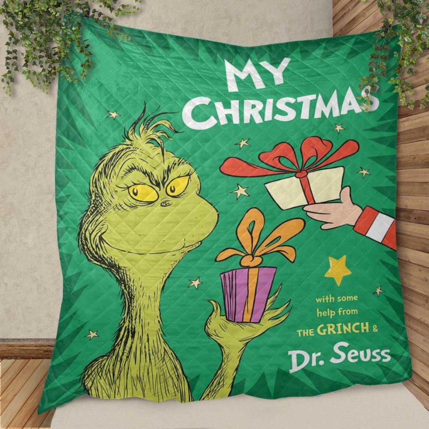How The Grinch Stole Christmas Fantasy Comedy Christmas Gifts Lover Quilt Blanket Bedding Set, grinch Quilt Blanket Bedding Set