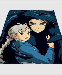 Howls Moving Castle Sherpa Fleece Blanket Gifts for Family, for Couple