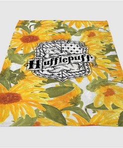Hufflepuff Flower Sherpa Fleece Blanket Gifts for Family, for Couple
